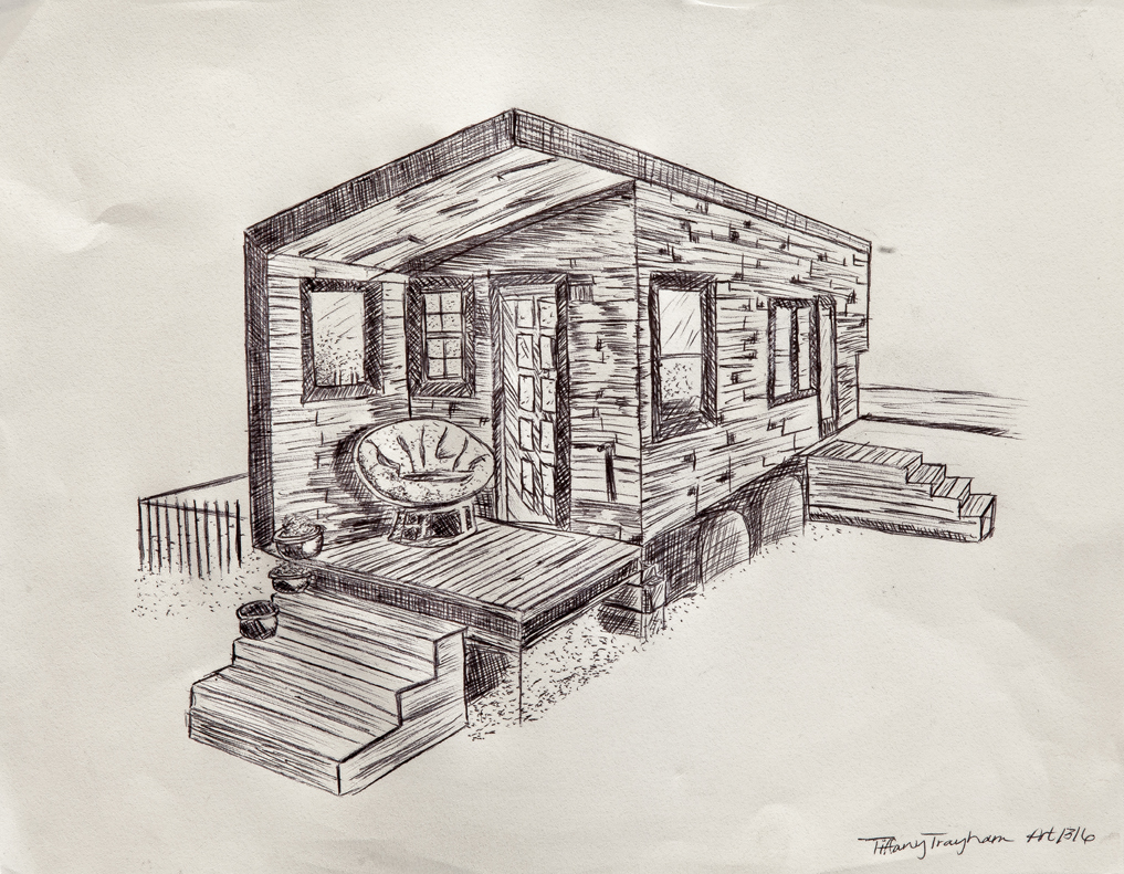 House I by Tiffany Trayham, 2015. Medium: Ink on paper